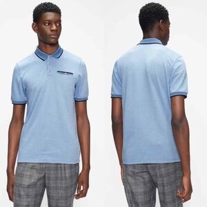 Ted Baker London Chipa Short Sleeve Blue Polo, Size Large (Ted Baker Size 6)